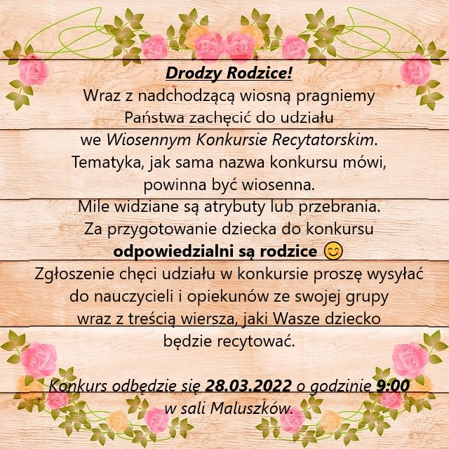 Wiosenny Konkurs Recytatorski