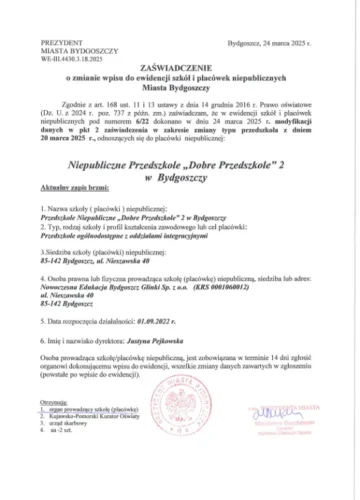 wpis do ewidencji bydgoszcz